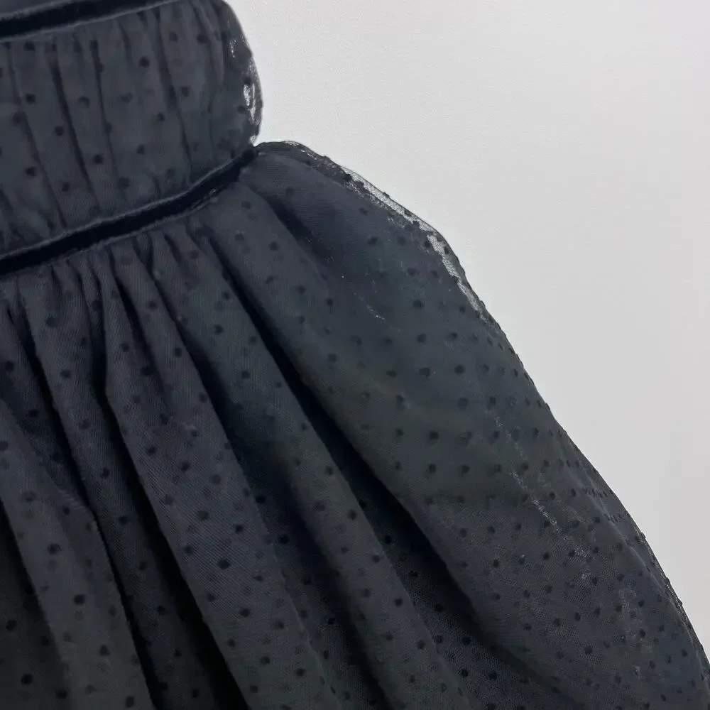 Ralph Lauren Girls Polka Dot Tulle Dress Black 10